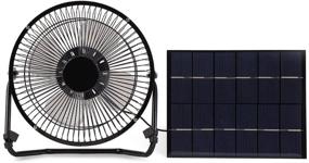 img 4 attached to 🌞 Black 8 Inch Mini Portable USB Solar Panel Powered Fan for Outdoor Home Travelling Camping Chicken House Car Ventilation System, Cooling Ventilation