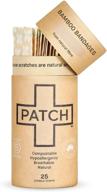 patch bamboo bandages - eco-friendly & hypoallergenic wound care for 🌱 sensitive skin (25ct) - compostable, biodegradable, latex free, plastic free, zero waste, natural логотип