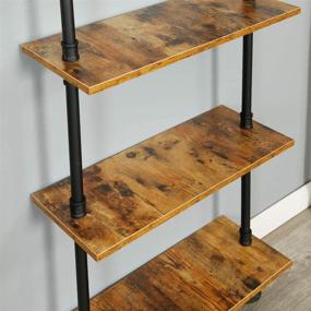 img 3 attached to 📚 6-Tier Industrial Pipe Shelves Shelf Rustic Wood Metal Ladder Bookcase Wall Mounted DIY Loft Vintage Floating Storage Display (23.6x9.8x78.7”)