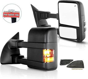 img 4 attached to 🔍 ECCPP Tow Mirrors for 2008-2016 Ford F250-F550 Super Duty: Power Control, Heated, Turn Signal (Pair)