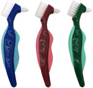 🦷 профессиональная жесткая зубная щетка для протезов: эффективная чистка и портативная двухсторонняя щетка - уход за протезами (набор из 3) логотип