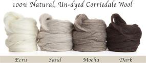 img 1 attached to 🐑 8 OZ Corriedale Wool Roving - 100% Natural Fiber for Needle Felting and Spinning - Clean, Undyed, 29.5 Micron - Ideal Core Wool