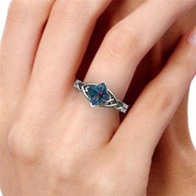 img 1 attached to 💍 Кельтский узел ажурный герцогский кристаллический CZ обручальное кольцо для свадьбы и помолвки Jude Jewelers