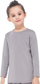 img 4 attached to MANCYFIT Girls' Fleece Lined Thermal 👧 Tops - Long Sleeve Baselayer Undershirts for Winter