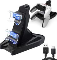 🎮 dlseego ps5 controller charger: fast usb charging docking station stand for playstation 5 - black logo
