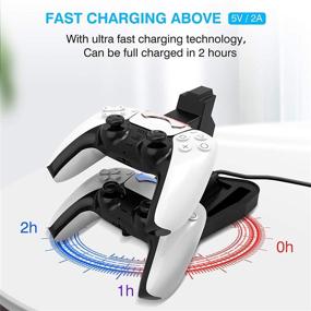 img 3 attached to 🎮 DLseego PS5 Controller Charger: Fast USB Charging Docking Station Stand for Playstation 5 - Black