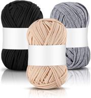 🧶 premium nuanchu t-shirt yarn: versatile craft knitting yarn, 121.4 yards/ 111 meters long for diy bags, blankets, and cushions logo