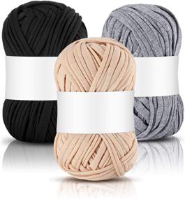 img 4 attached to 🧶 Premium Nuanchu T-Shirt Yarn: Versatile Craft Knitting Yarn, 121.4 Yards/ 111 Meters Long for DIY Bags, Blankets, and Cushions