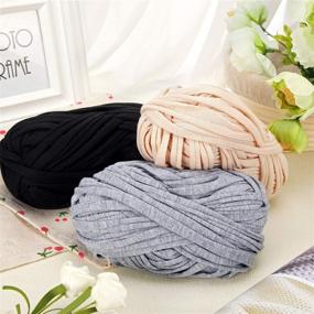 img 1 attached to 🧶 Premium Nuanchu T-Shirt Yarn: Versatile Craft Knitting Yarn, 121.4 Yards/ 111 Meters Long for DIY Bags, Blankets, and Cushions