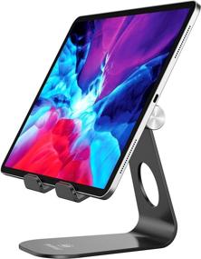 img 4 attached to 📱 Adjustable Foldable Tablet Stand Holder for Desk - Compatible with iPad, Galaxy Tab, iPhone, Kindle - Black