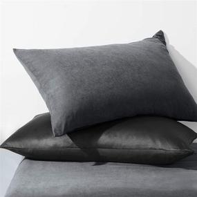 img 4 attached to 🌿 COISINI Bamboo Pillowcases: Organic Silky Softness for Cooling Comfort - Set of 2, Dark Grey, Standard Size 20x26 inches