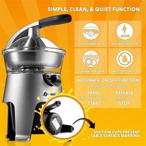 img 3 attached to 🍊 Eurolux Die Cast Stainless Steel Electric Citrus Juicer Squeezer with 300 Watts of Power and Pulp Control – Perfect for Oranges, Lemons, and Grapefruits