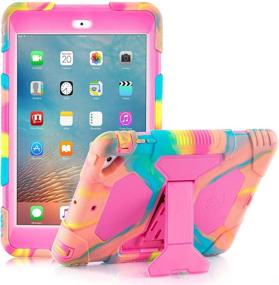 img 4 attached to 🍦 Durable iPad Mini Case - Shockproof Drop Resistance for iPad Mini 1, 2, and 3 (Ice Cream/Rose)