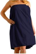 women's navy spa wrap towel cover up - shower & bath essential, one size fits all logo