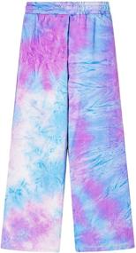 img 4 attached to Girls' Casual Drawstring Lounge Pocket Pants & Capris - Comfy Clothing for Girls