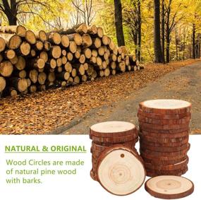 img 1 attached to 🪵 50 Pcs 2.4-2.8 inches Natural Wood Slices: Craft Unfinished Wood Kit for DIY Crafts, Wedding Decorations, Christmas Ornaments & Arts - TICIOSH