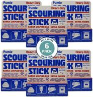 🧽 u.s. pumice 1001 pumie scouring stick, heavy duty, hdw, stain remover, hard water rings, rust and paint, carbon buildups, (6 pack) logo