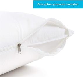 img 2 attached to 🌊 Waterproof Pillow Protector, Vinyl-Free Cover - Linenspa Premium Smooth, Standard Size, in White