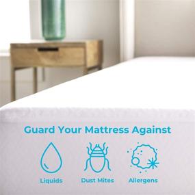 img 1 attached to 🌊 Waterproof Pillow Protector, Vinyl-Free Cover - Linenspa Premium Smooth, Standard Size, in White