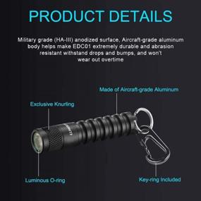 img 2 attached to LUMINTOP EDC01 Keychain Flashlight: Powerful 120 Lumens Pocket Torch with Long-lasting Battery, 3 Modes, IPX8 Waterproof, for Indoor and Outdoor Use