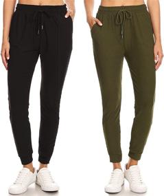 img 1 attached to 👖 Soft Jogger Pants with Drawstring and Pockets for Women - LA12ST