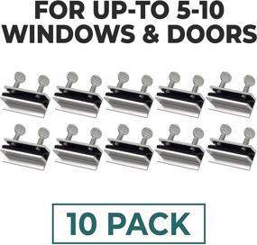 img 2 attached to Lion Locks Sliding Window and Door Locks (10 Pack), Adjustable Aluminum Security Screw Lock for 3/16-3/8” Track, Door Stopper Safety Lock, Easy Install, No-Drill Required, Requires 28-36mm Clearance for Screw Lock
