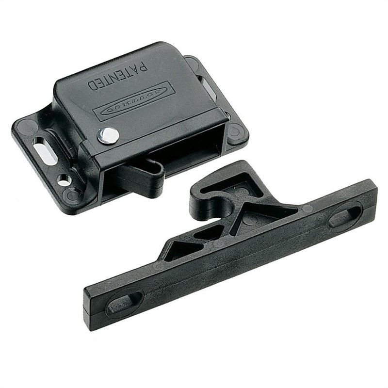 pack of 3 - product c3 series passivated plastic grabber catch side mount concealed push-to-close latch with black spring 로고