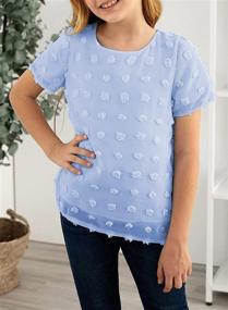 img 2 attached to 👚 Sidefeel Girl Cute Chiffon Blouses: Trendy Short Sleeve Tops for 4-13 Years