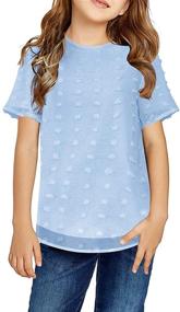 img 4 attached to 👚 Sidefeel Girl Cute Chiffon Blouses: Trendy Short Sleeve Tops for 4-13 Years