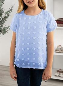 img 3 attached to 👚 Sidefeel Girl Cute Chiffon Blouses: Trendy Short Sleeve Tops for 4-13 Years