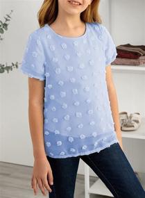 img 1 attached to 👚 Sidefeel Girl Cute Chiffon Blouses: Trendy Short Sleeve Tops for 4-13 Years