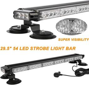 img 3 attached to 🚨 ASPL 29.5" 54 LED Strobe Light Bar - Double Side Flashing, High Intensity Emergency Warning Flash Strobe Light with Magnetic Base for Safety - Construction Vehicles, Tow Trucks, Pickup (Red/Blue)