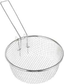 img 2 attached to 🍟 7 Inch Round Stainless Mesh Basket with Handle - French Fryer Baskets for Deep Frying and Straining Fries