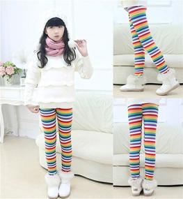 img 2 attached to 🌈 Csbks Colorful Rhombus Fleece Leggings: Vibrant Girls' Clothing Essential