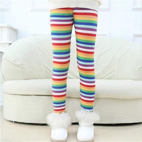 img 3 attached to 🌈 Csbks Colorful Rhombus Fleece Leggings: Vibrant Girls' Clothing Essential