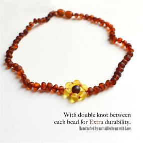 img 3 attached to Certified Natural Baltic Amber Necklace with Unique Frosted Land Design - Unisex Gift Set 【12.5 inch】