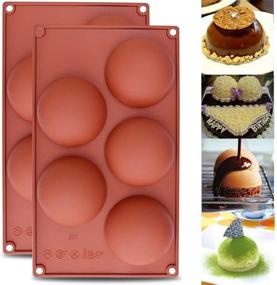 img 4 attached to 🍫 2PCS Silicone Semi Sphere Mold with 5 Holes - Ideal for Hot Chocolate Bombs, Cakes, Jellies, Puddings, and Handmade Soaps