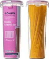 🍝 komax biokips tall food storage spaghetti noodle/pasta container 44oz. (set of 2) - airtight, leakproof: locking lids, bpa free - microwave, freezer & dishwasher safe логотип