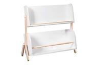 babyletto storage bookshelf washed natural logo