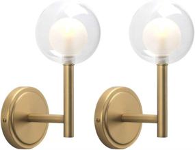 img 4 attached to 🛠️ Phansthy Set of 2 Industrial Wall Sconce Lighting: Double Globe Glass Vintage Bathroom Vanity Light Fixtures – Modern Wall Lamps in Antique Bronze