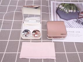 img 2 attached to 🌹 ROSE GOLD Compact Travel Contact Lens Case Kit with Mirror - Pack of 2, Ideal for Daily and Outdoor Use