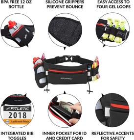img 2 attached to 🏃 Fitletic HD12G: Patented Bounce Free Hydration Belt for Endurance, Ironman, Triathlon, 5K, 10K, Marathon, Trail - Range of Sizes & Colors