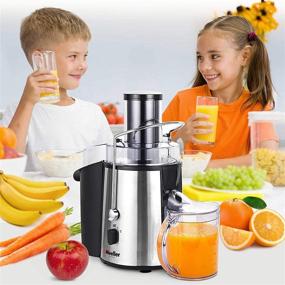 img 2 attached to 🍊 Mueller Austria Juicer Ultra Power - Easy Clean Extractor Press Centrifugal Juicing Machine with Wide 3" Feed Chute for Whole Fruit Vegetable. Anti-drip, High Quality, Large Capacity - Silver