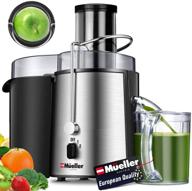 🍊 mueller austria juicer ultra power - easy clean extractor press centrifugal juicing machine with wide 3" feed chute for whole fruit vegetable. anti-drip, high quality, large capacity - silver логотип