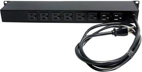 img 2 attached to StarTech.com 8 Outlet Horizontal 1U Rack Mount PDU Power Strip for Network Server Racks - Surge Protection - 120V/15A - with 6 Ft Power Cord (RKPW081915), Black: Efficient Power Distribution Solution for Network Server Racks