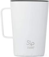 🥤 sip by s'well stainless steel takeaway mug - 15 fl oz - flat white - vacuum-insulated travel mug keeps drinks cold for 10 hours & hot for 2 - bpa-free water bottle логотип