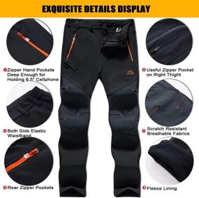 img 1 attached to 🏔️ Stay Warm and Dry with MAGCOMSEN Winter Pants - Water Resistant Snow Ski Pants with 4 Pockets, Softshell Material - Perfect for Hiking