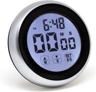 ⏲️ mooas led digital cooking timer tc2 (black) - kitchen timer, stop watch, countdown & alarm clock with backlight touch screen, magnetic back - ideal for studying, cooking, exercising logo