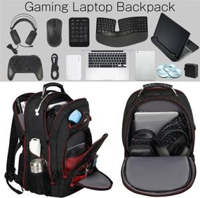 img 3 attached to 🎒 TSA-Friendly Travel Laptop Backpack for Men - Extra Large 17.3-inch Gaming Laptop Backpack with USB Charging Port, RFID Anti-Theft, Adjustable Chest Strap - Ideal College Bookbag for School Students