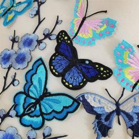 img 2 attached to 🦋 Vibrant Blue 8PCS Butterfly Embroidery Applique Patch - Iron on Cotton for Creative Patchwork